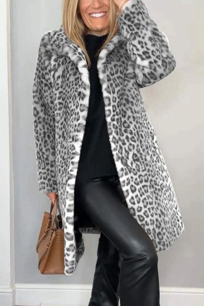 Manteau Leopard Doublure Doudou - Élégance Hiver