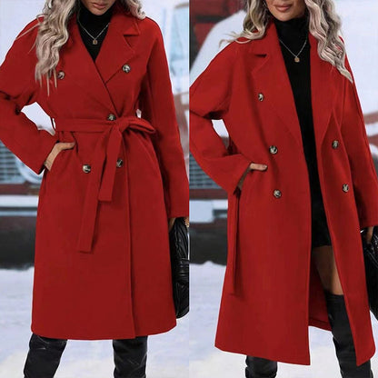 Trench-coat croisé à revers