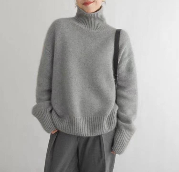 Pull Col Roulé Oversize  en Fibréa pour Femme