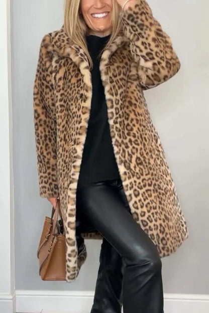 Manteau Leopard Doublure Doudou - Élégance Hiver