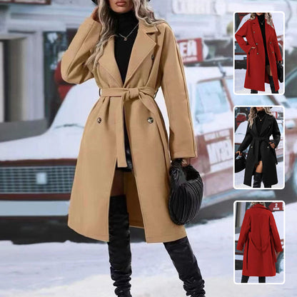 Trench-coat croisé à revers